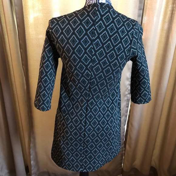 Zara 3/4 Sleeve Winter Collection Dress with Diamond Pattern - Picture 5 of 9